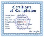 Online DADAP course completion certificate